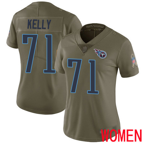 Tennessee Titans Limited Olive Women Dennis Kelly Jersey NFL Football #71 2017 Salute to Service->women nfl jersey->Women Jersey